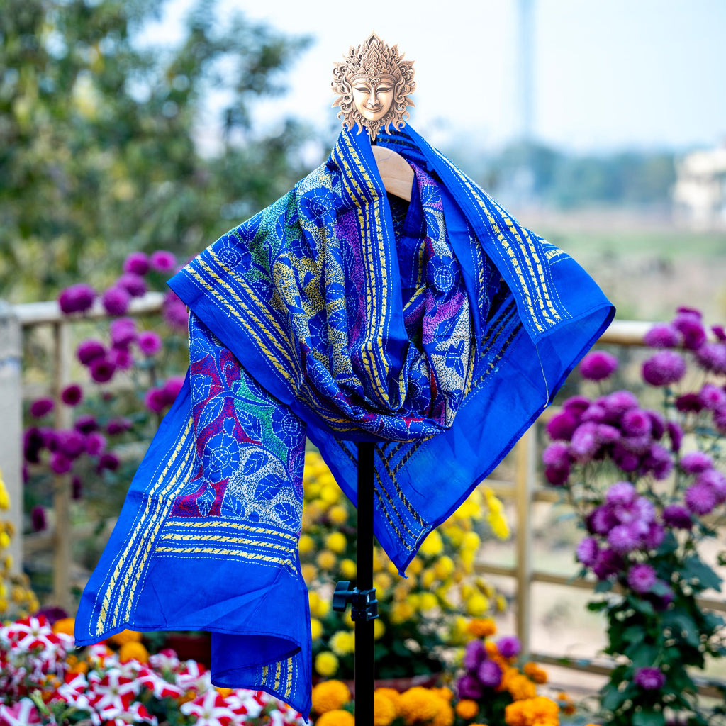 KANTHA STOLE - BLUE