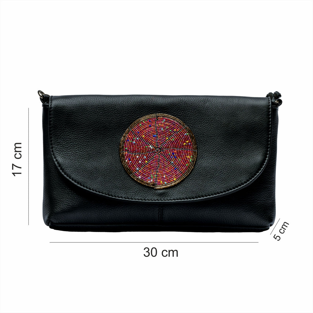 LUNA CLUTCH - All Black Leather