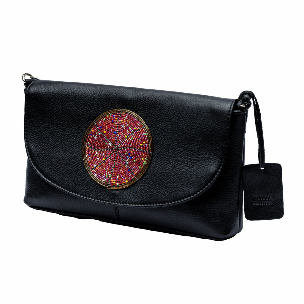 LUNA CLUTCH - All Black Leather